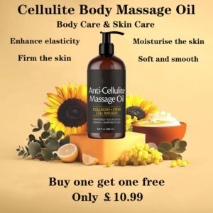 MEJISOO Skin Tightening Body Oil with Collagen & Stem Cells – Anti Cellulite, Firms & Hydrates – Softens Dry Crepey Skin, Revitalizes – Plant-Based, Non-Greasy – 6.8 fl oz, Brown Glass Pump Bottle